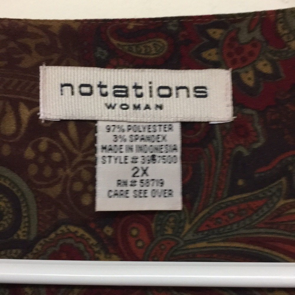 Notations Long Sleeve Button Down Gorgeous Sz 2x - image 2